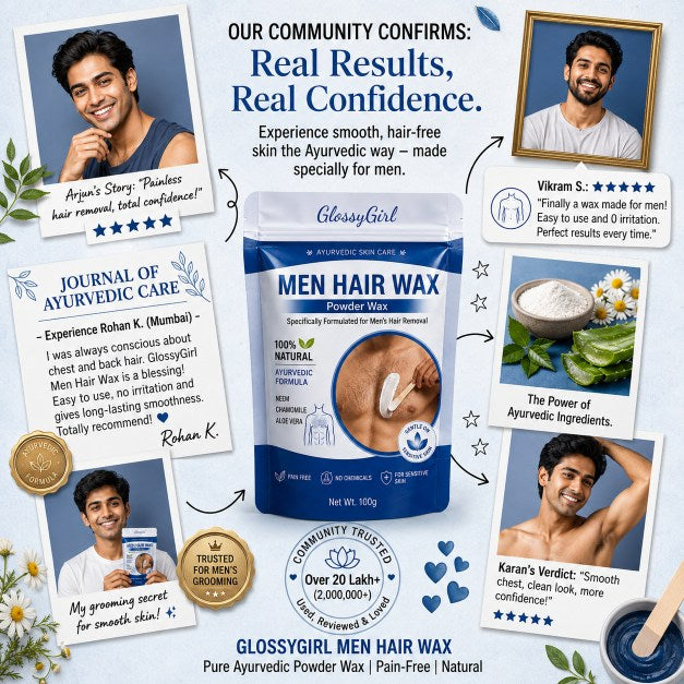 Hair Wax Removal Powder PACK OF 2 (100gm Each) For Men - Remove Face, Body & Pubic Hair In 10 Minutes