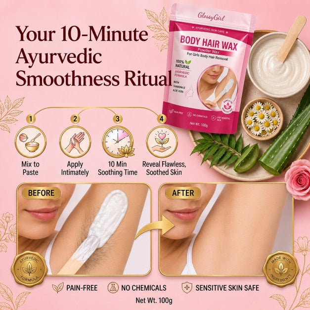 Full Body Hair Wax Removal Powder PACK OF 2 (100gm Each) - Remove Body Hair In 10 Minutes