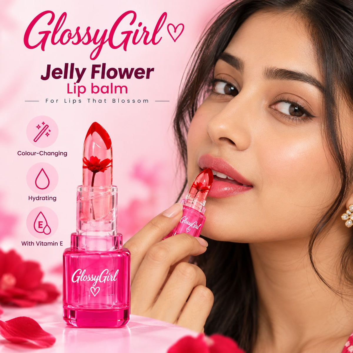 Glossy Girl Jelly Flower Lip Balm